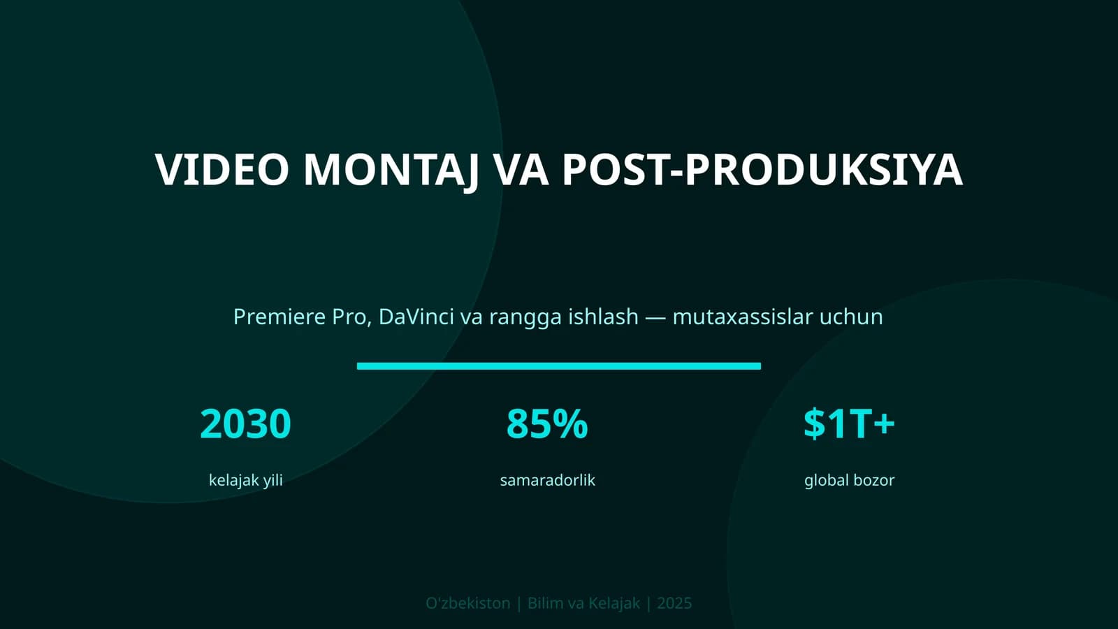 VIDEO MONTAJ VA POST-PRODUKSIYA