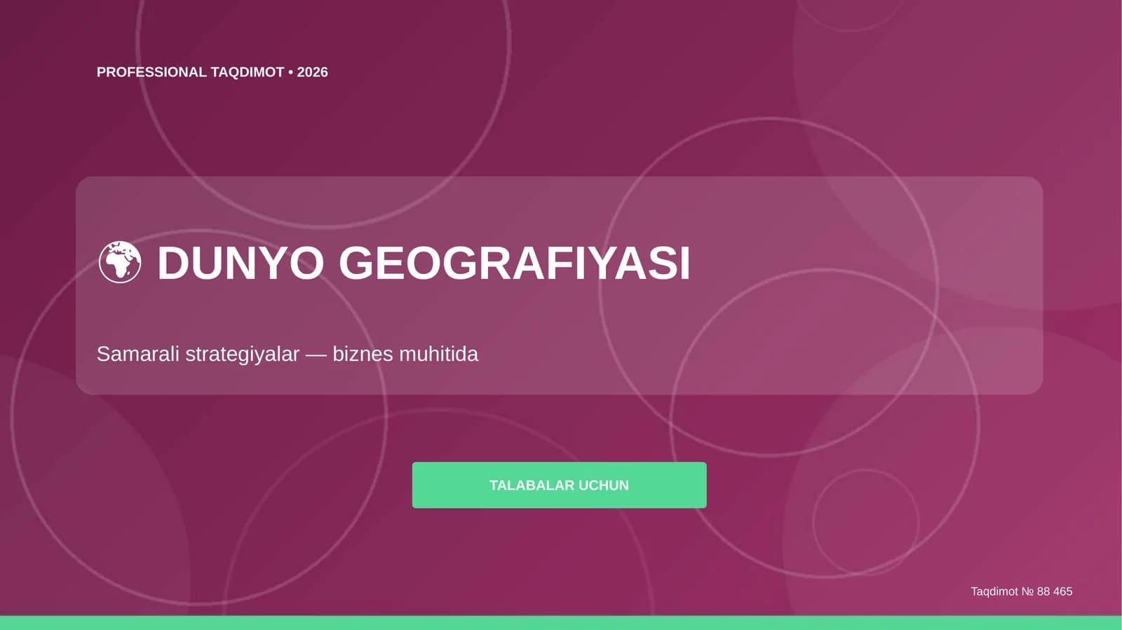 DUNYO GEOGRAFIYASI