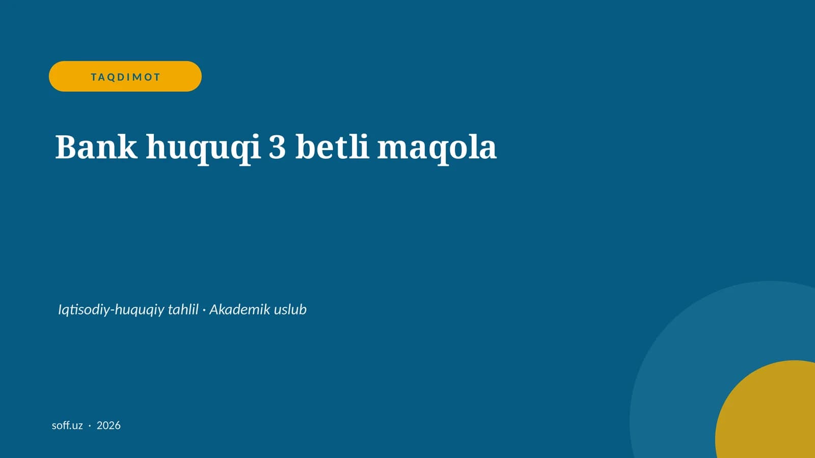 Bank huquqi 3 betli maqola
