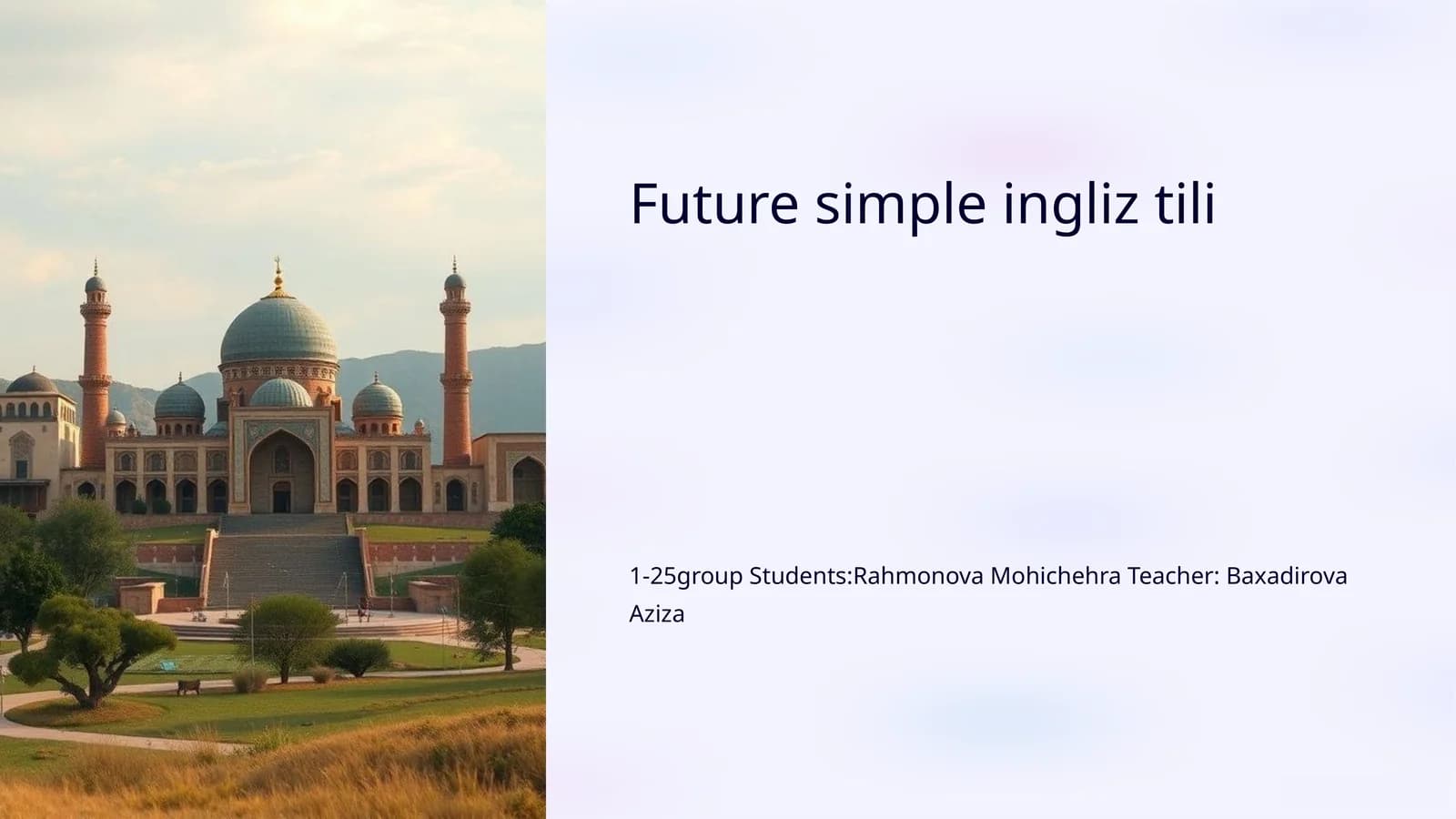 Future simple ingliz tili