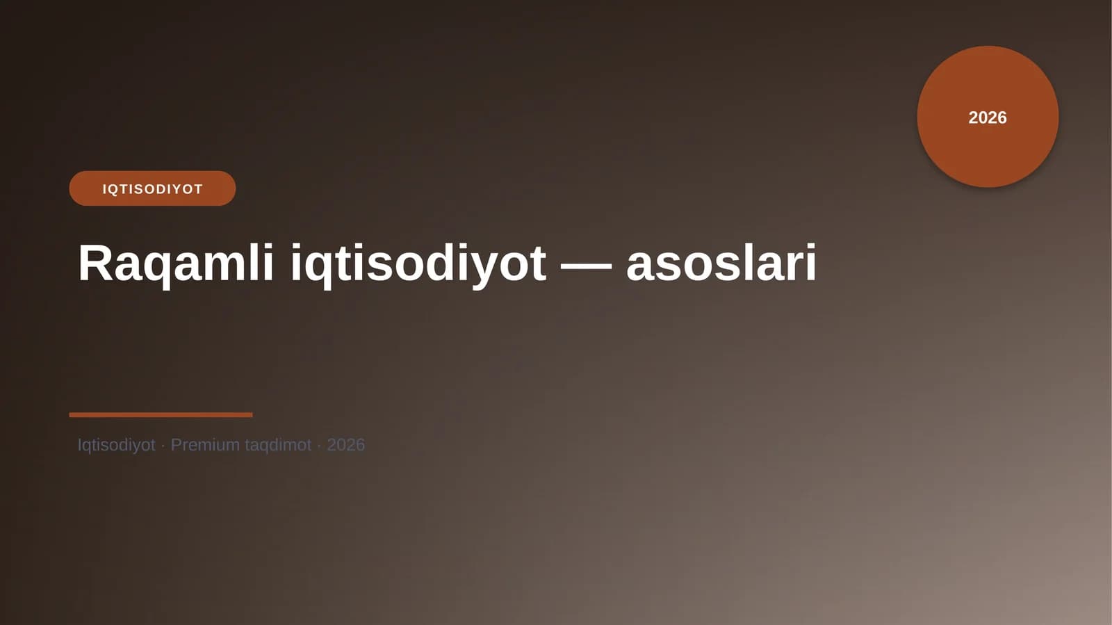 Raqamli iqtisodiyot — asoslari