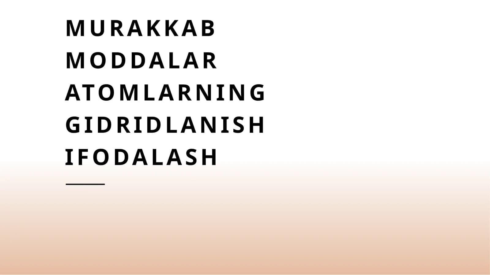 Murakkab moddalar atomlarning gidridlanish