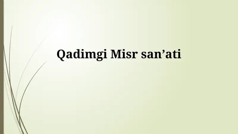 Qadimgi Misrsanʼati