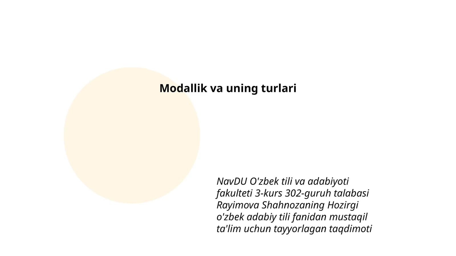 Modallik va uning turlari