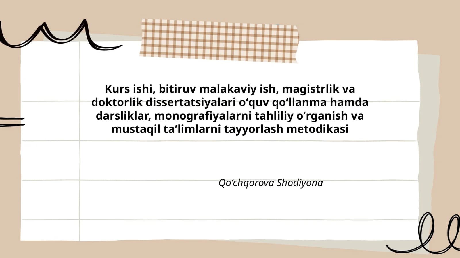 Qoʻchqorova Shodiyona