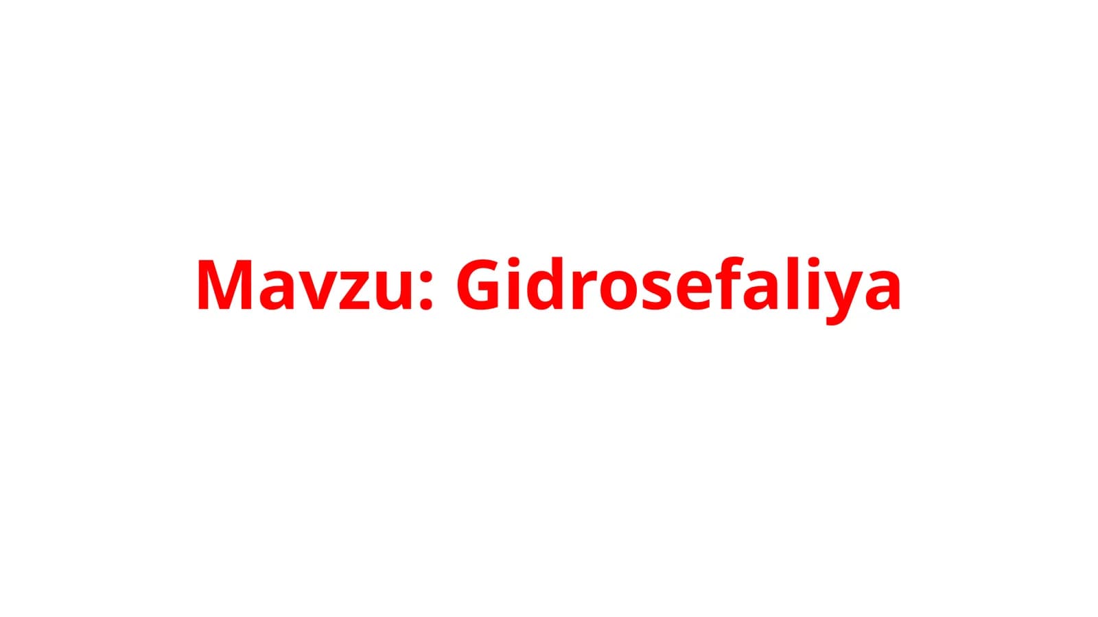 Gidrosefaliya