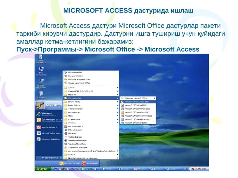 Microsoft Accessдастури