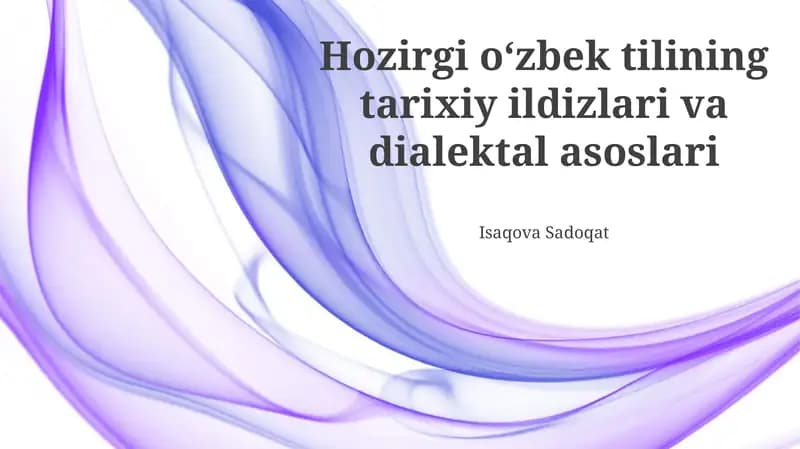 Zamonaviy oʻzbek tilining dialektal asoslari