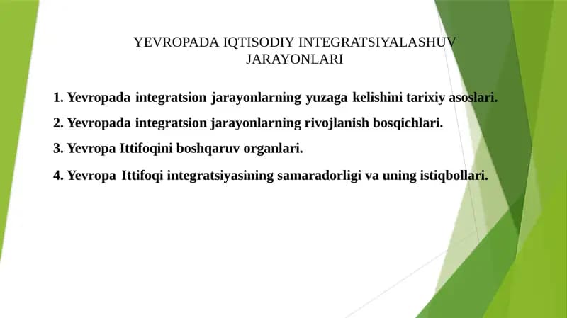 yevropada iqtisodiy joylashuv