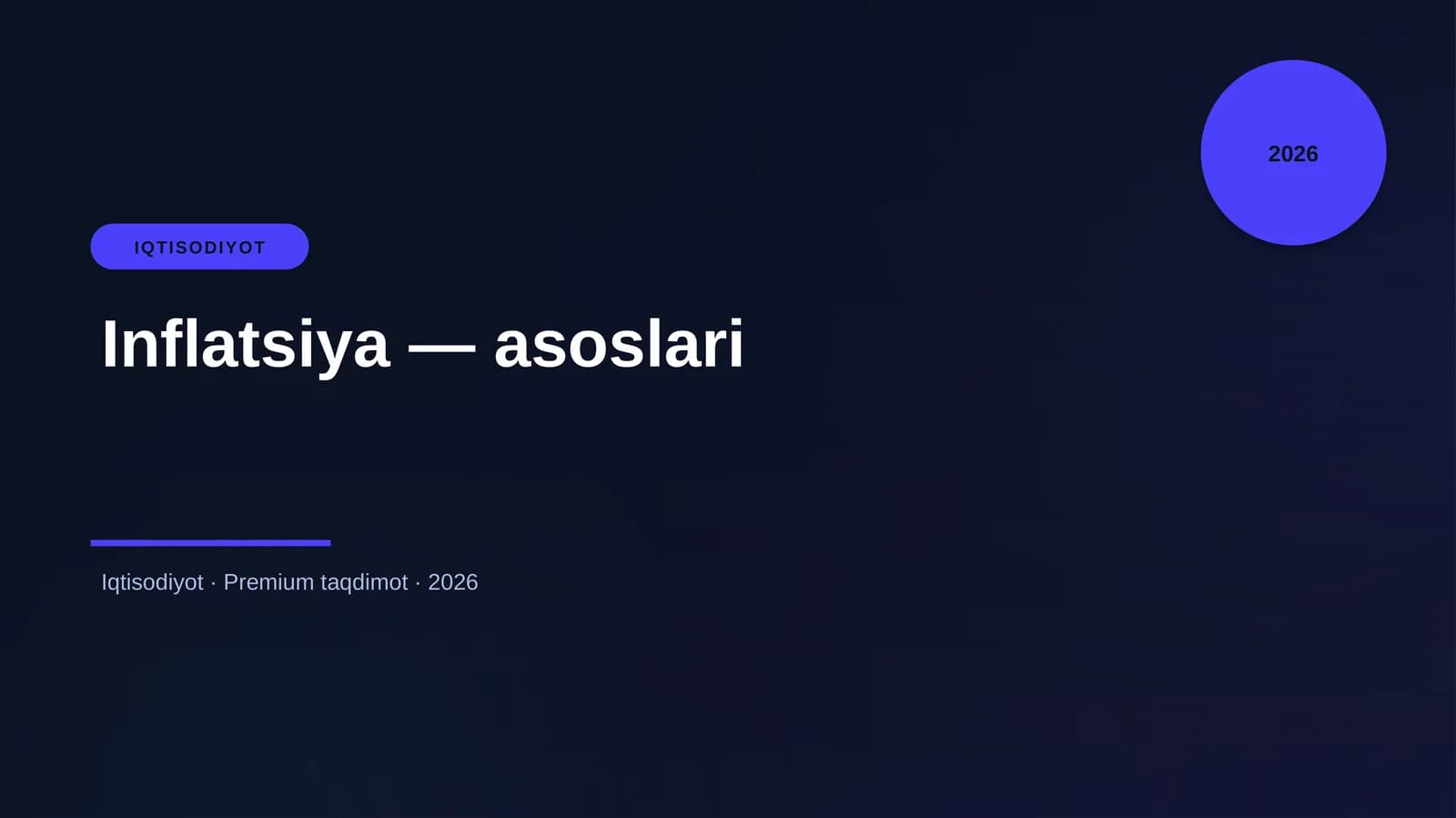 Inflatsiya — asoslari