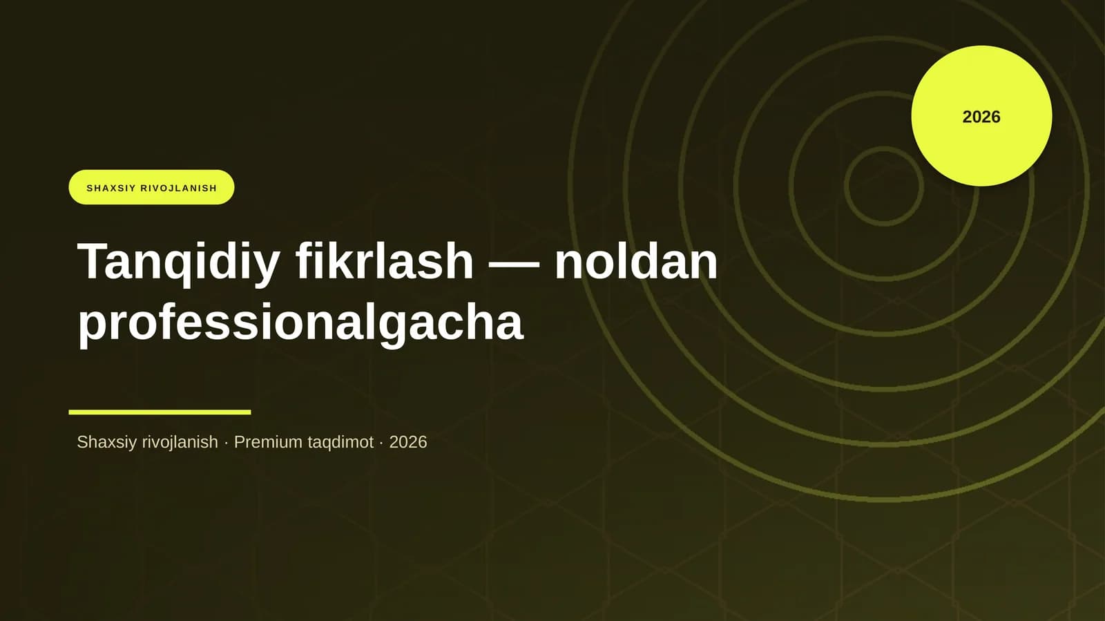 Tanqidiy fikrlash — noldan professionalgacha