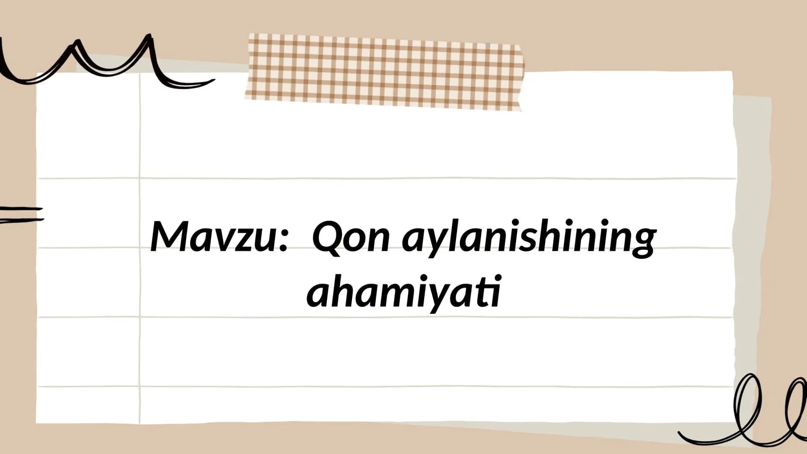Qon aylanishining ahamiyati