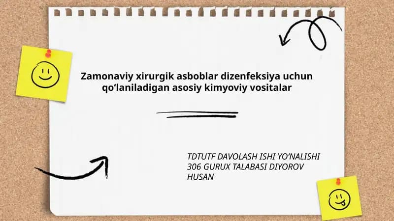 Zamonaviy xirurgik asboblar dizenfeksiya uchun qoʻlaniladigan asosiy kimyoviy vositalar