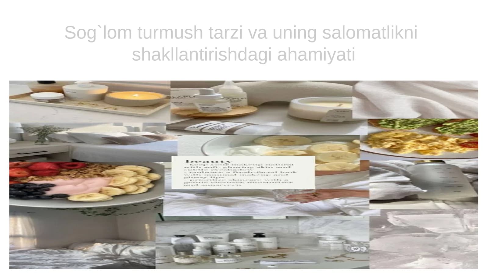 Sog‘lom turmush tarzi va uning salomatlikni shakllantirishdagi ahamiyati