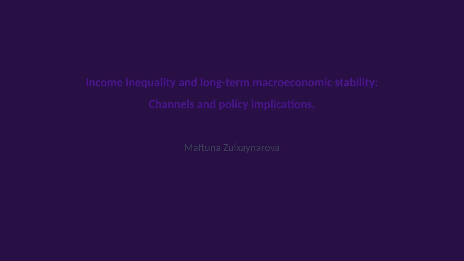 Income inequality and long-term macroeconomic stability: Channels and policy implications