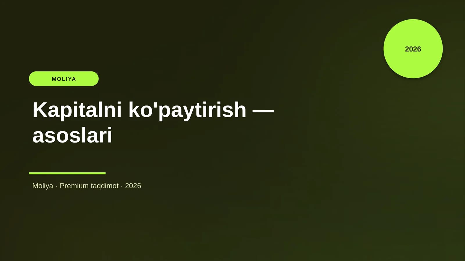 Kapitalni ko'paytirish — asoslari