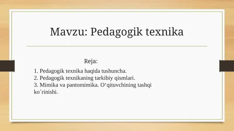 Pedagogik texnika