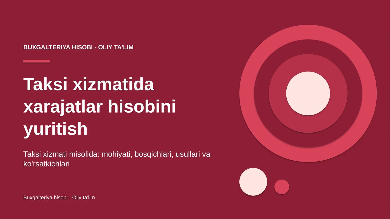 taksi xizmatida xarajatlar hisobini yuritish 4628