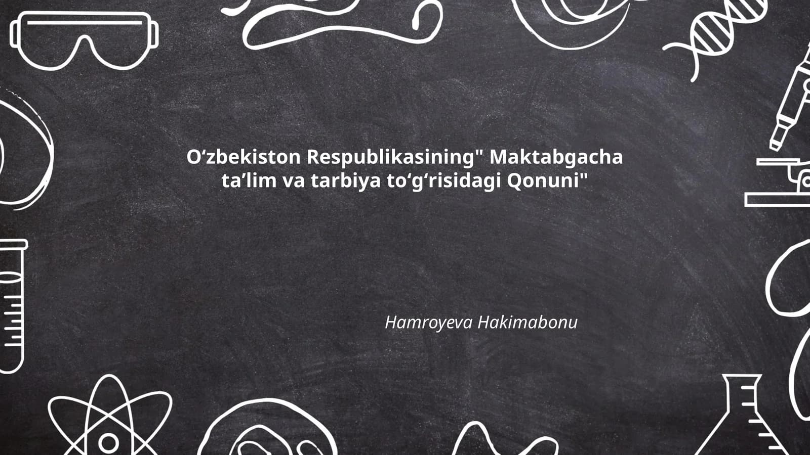Oʻzbekiston Respublikasining" Maktabgacha taʼlim va tarbiya toʻgʻrisidagi Qonuni"