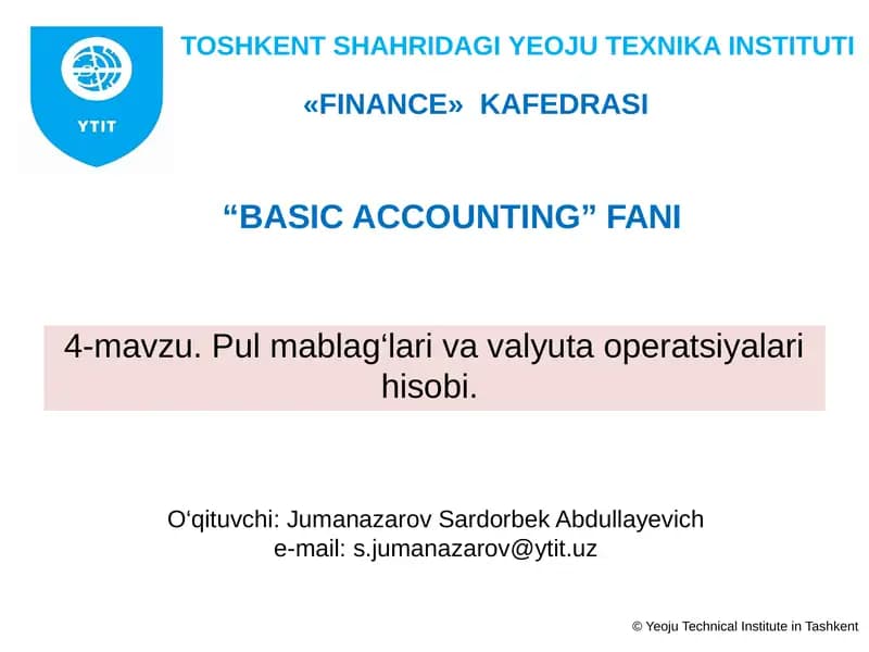 BASIC ACCOUNTING