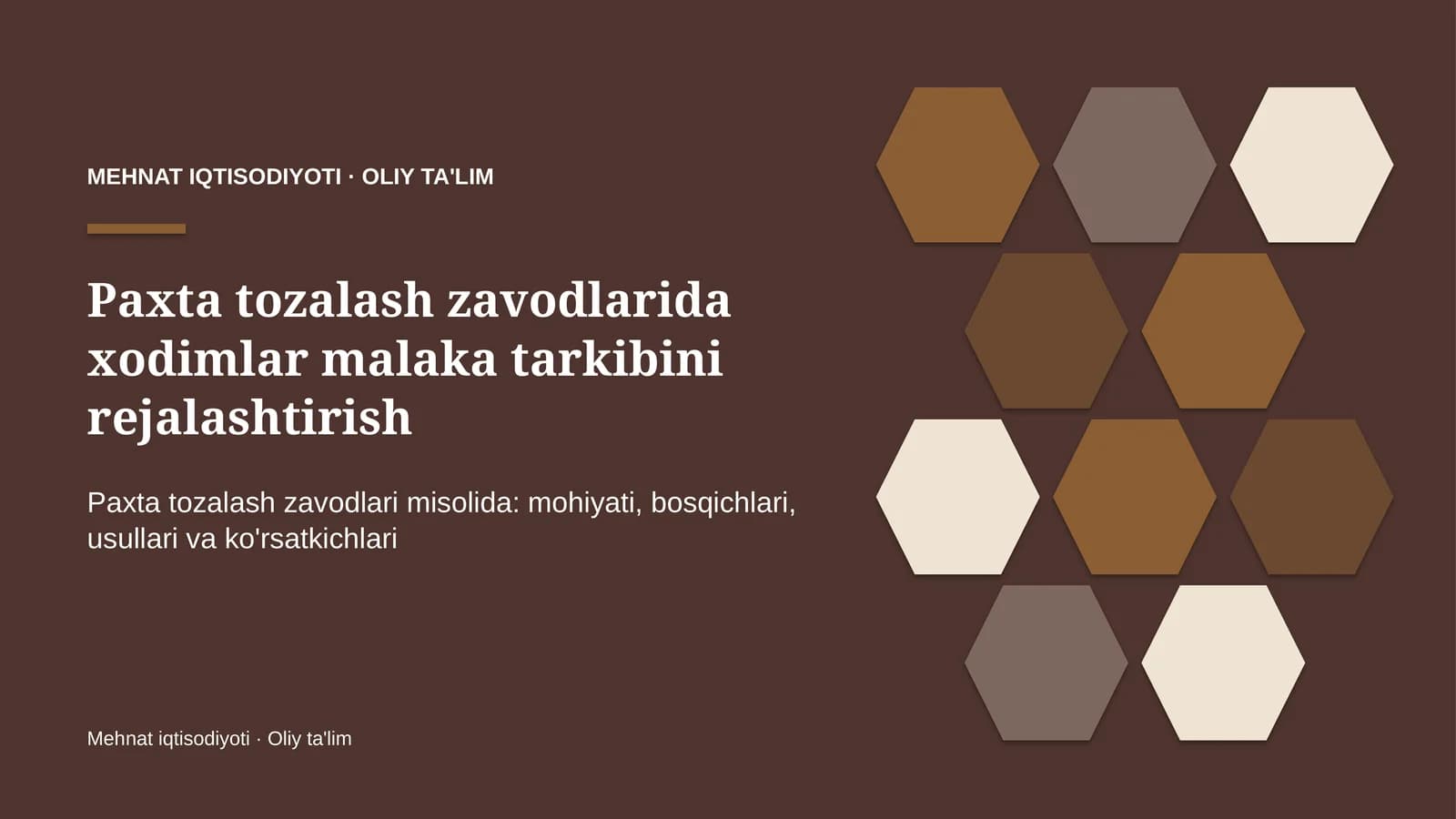 paxta tozalash zavodlarida xodimlar malaka tarkibini rejalashtirish 4948