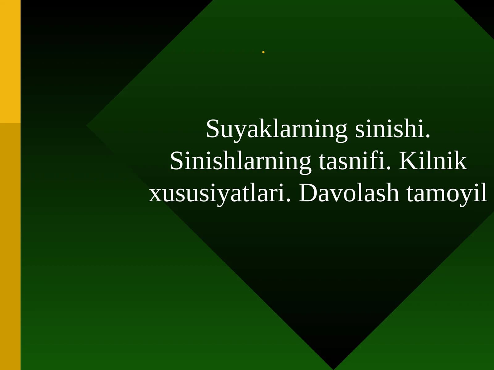 Suyaklarning sinishi - Taqdimot