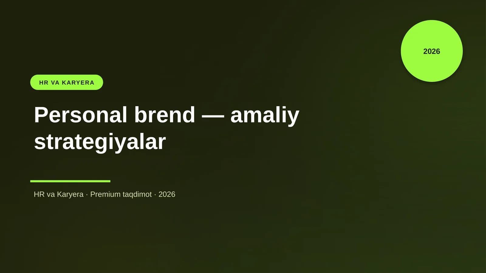 Personal brend — amaliy strategiyalar