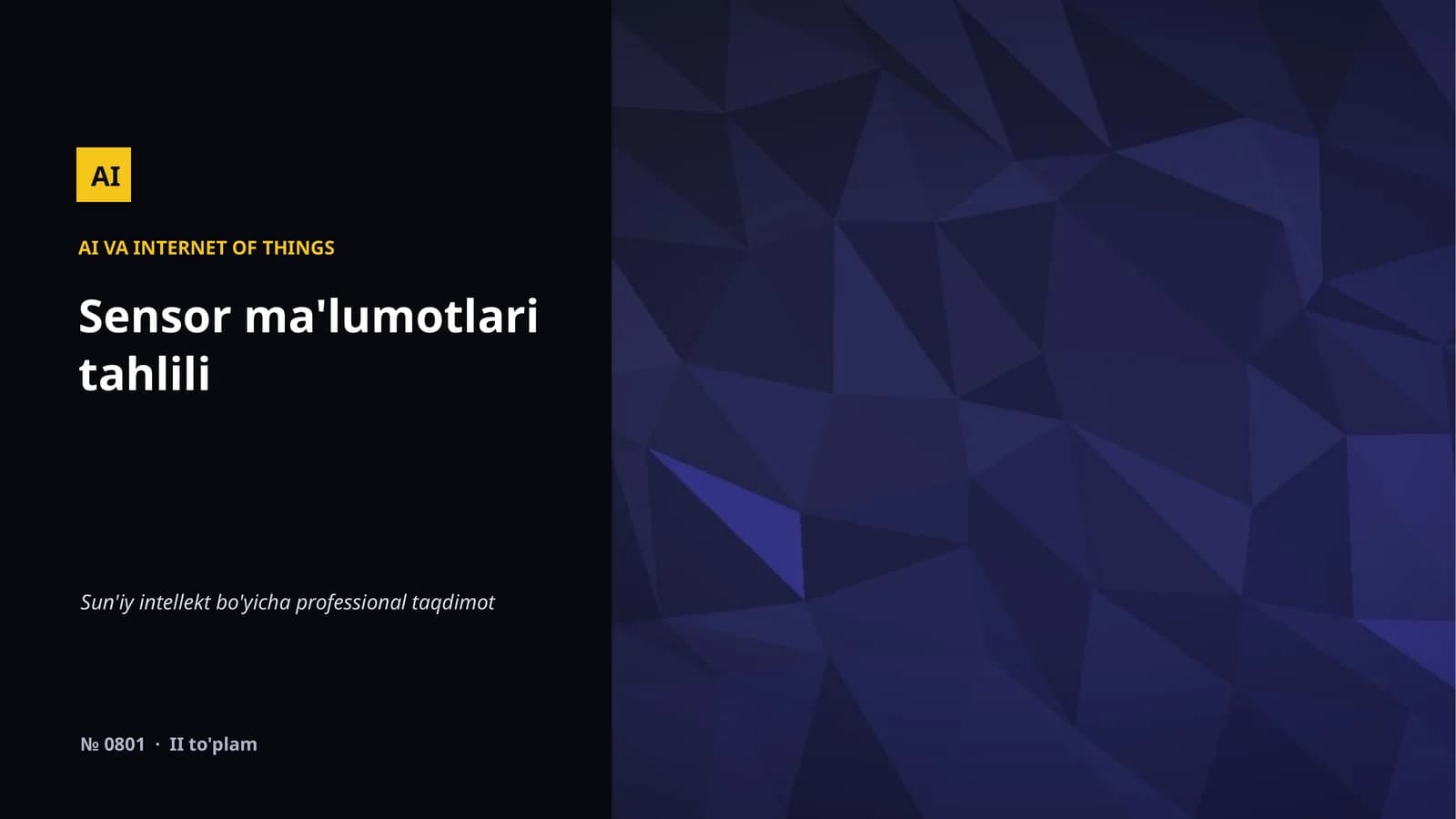 Sensor ma'lumotlari tahlili