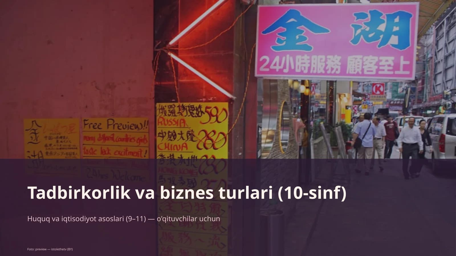 Tadbirkorlik va biznes turlari (10-sinf)