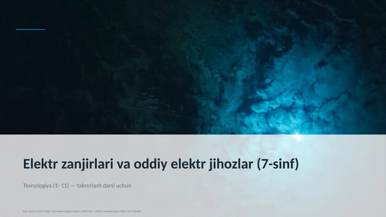 Elektr zanjirlari va oddiy elektr jihozlar (7-sinf)