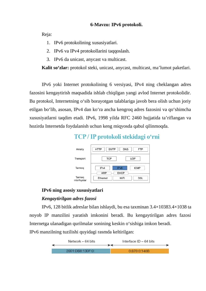 IPv6 protokoli