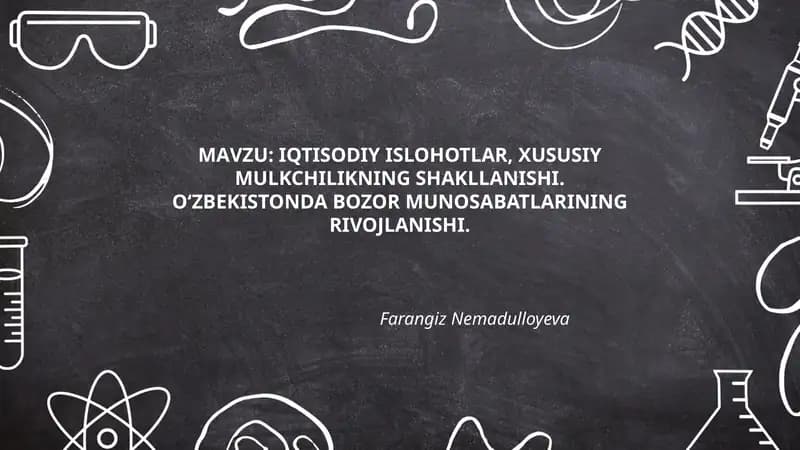 IQTISODIY ISLOHOTLAR, XUSUSIY MULKCHILIKNING SHAKLLANISHI