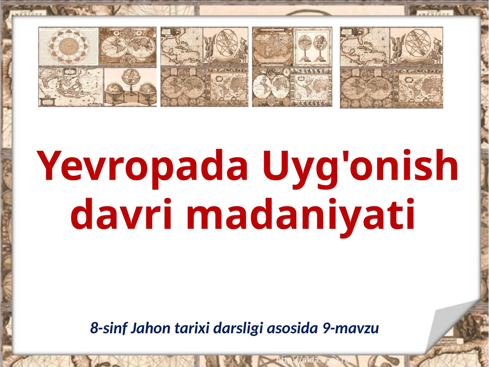 8-sinf Jahon tarixi darsligi asosida 9-mavzu