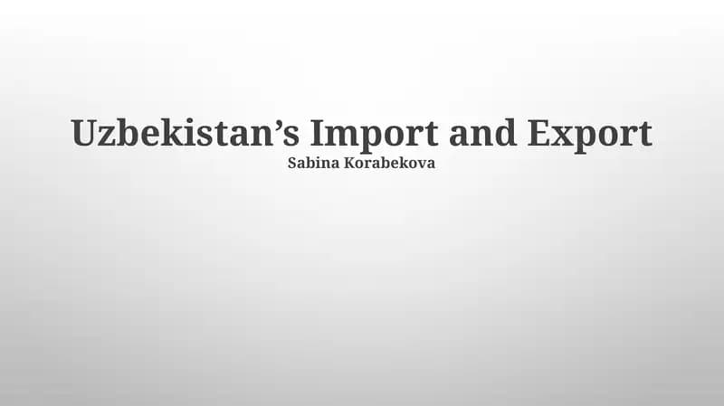 Uzbekistan’s Import and Export
