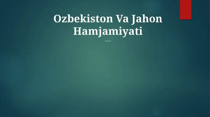 O'zbekiston Tarixi