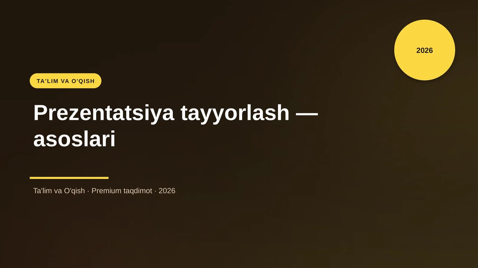 Prezentatsiya tayyorlash — asoslari