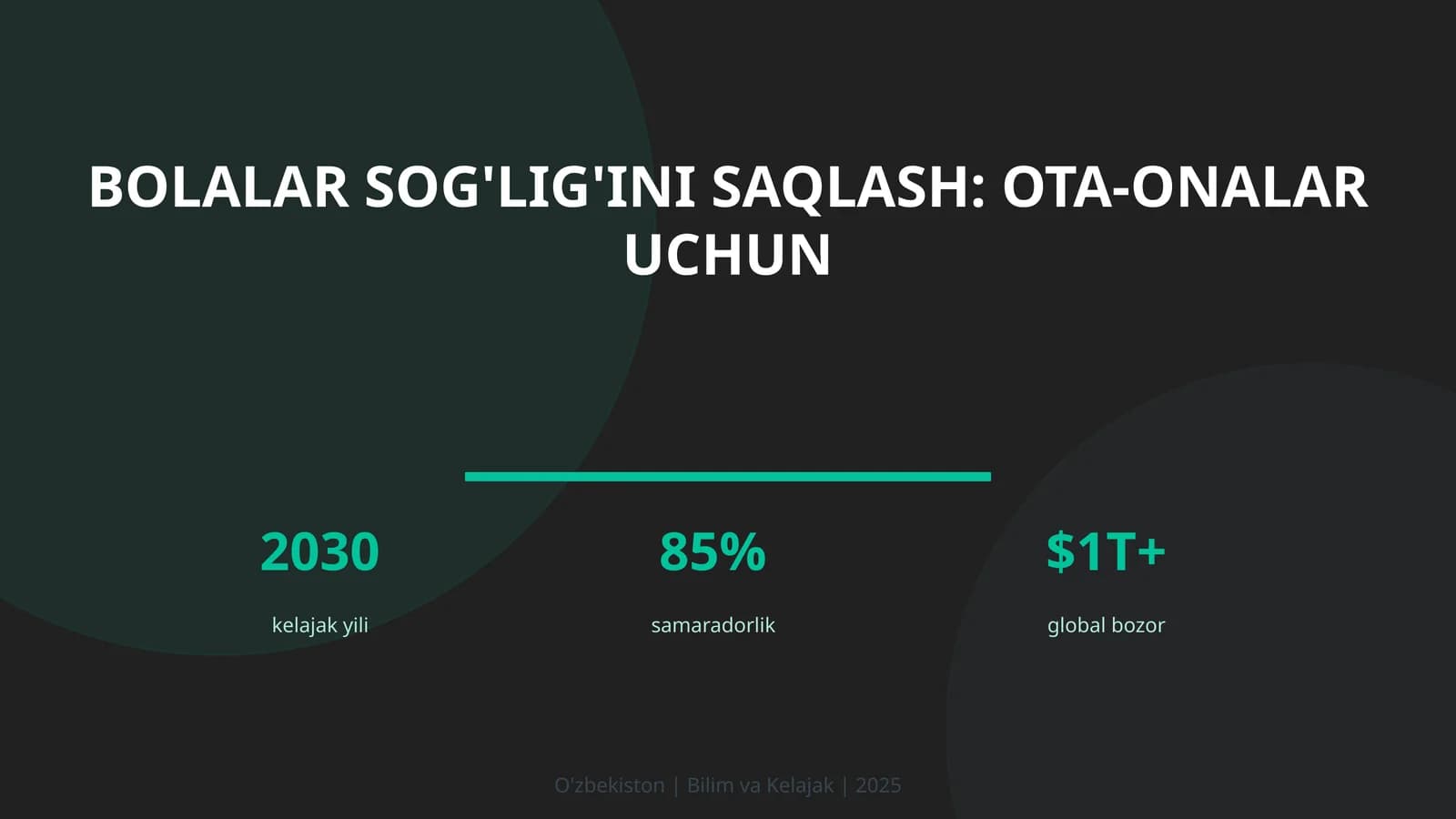 Bolalar sog'lig'ini saqlash: ota-onalar uchun