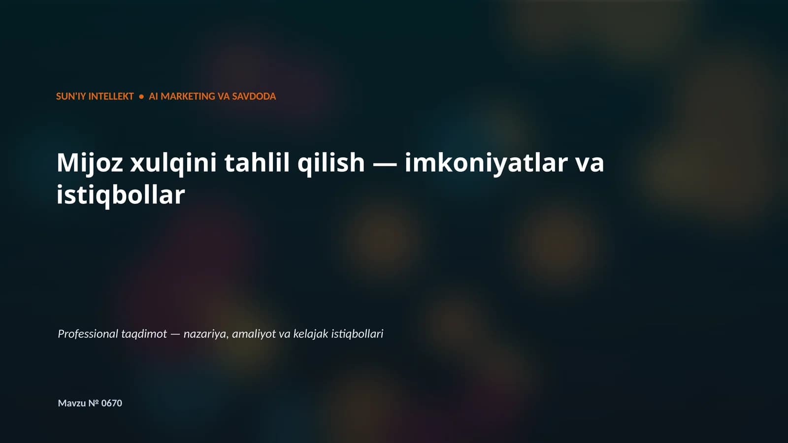AI MARKETING VA SAVDODA
