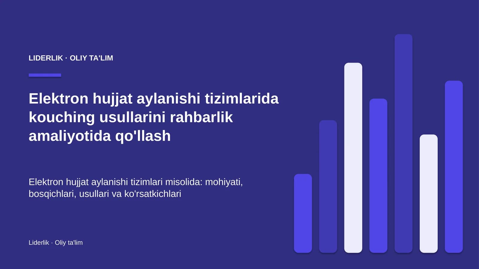 elektron hujjat aylanishi tizimlarida kouching usullarini rahbarlik amaliyotida qo'llash 4567