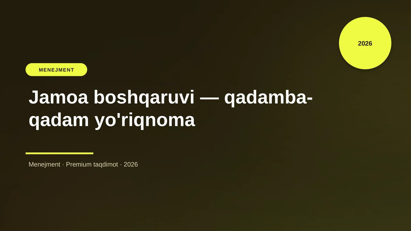 Jamoa boshqaruvi — qadamba-qadam yo'riqnoma