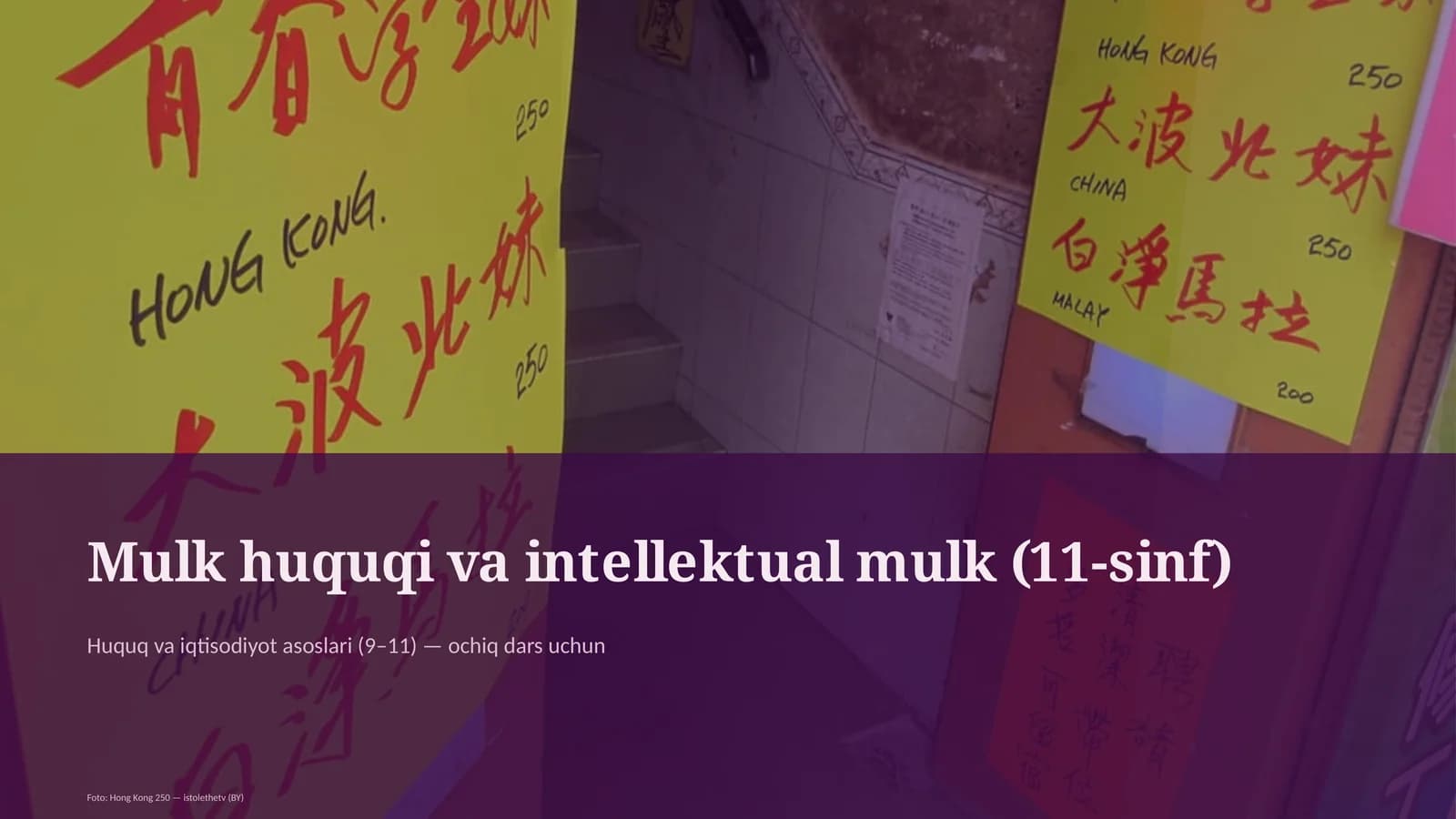 Mulk huquqi va intellektual mulk (11-sinf)