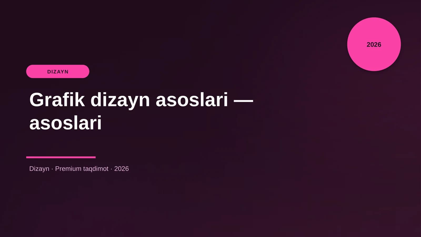 Grafik dizayn asoslari — asoslari