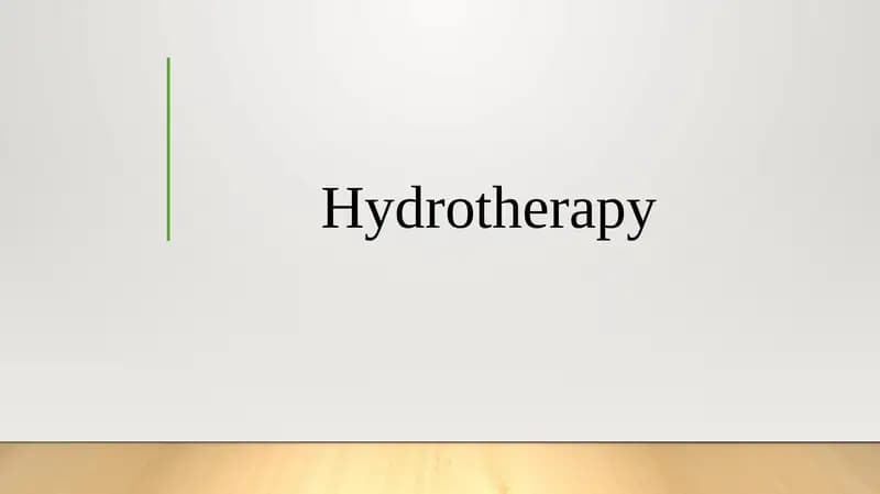 Hydrotherapy