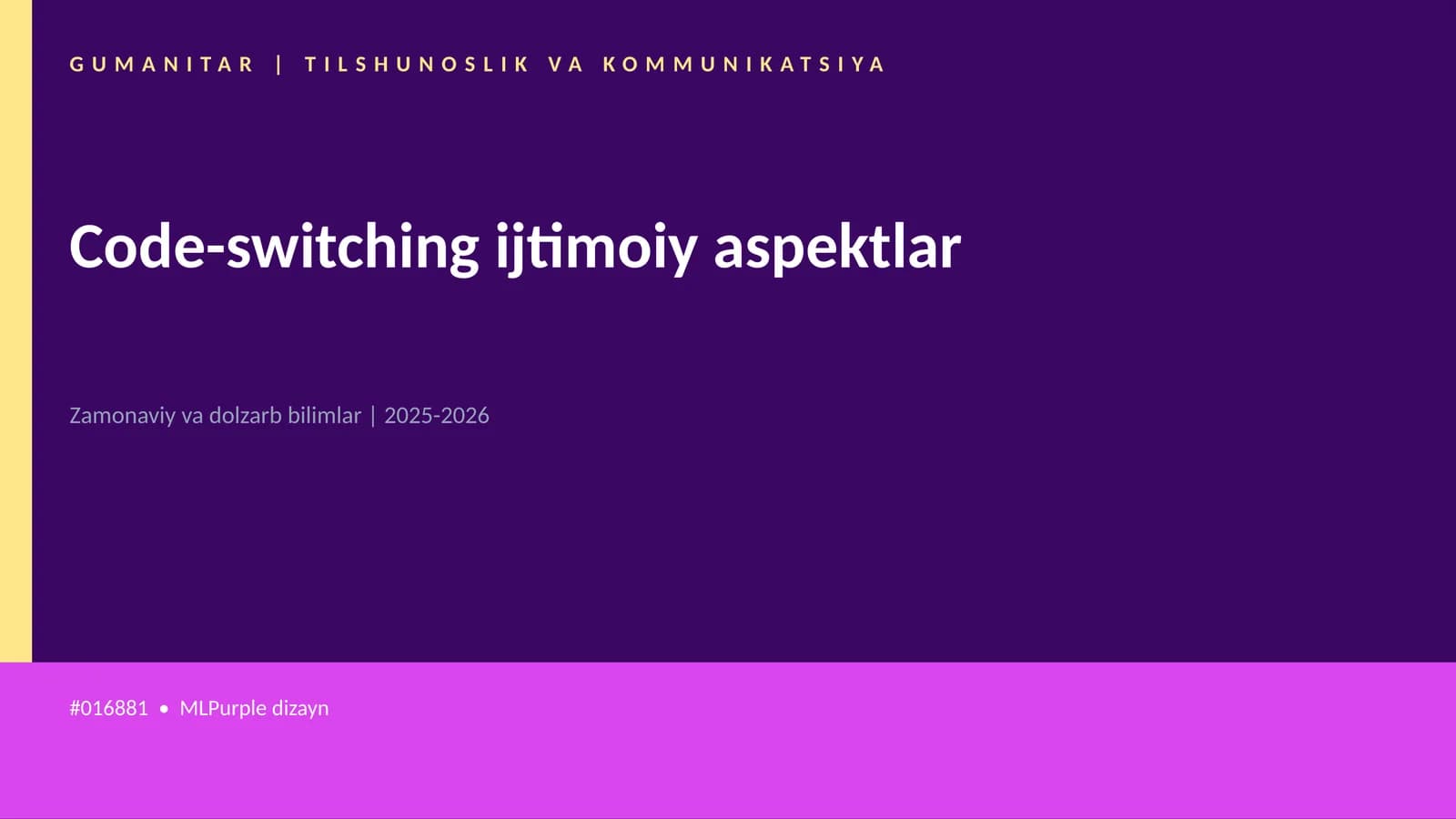 Code-switching ijtimoiy aspektlar