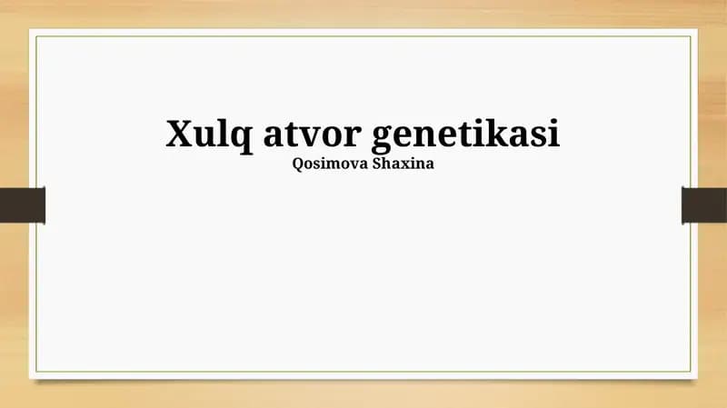 Xulq atvor genetikasi
