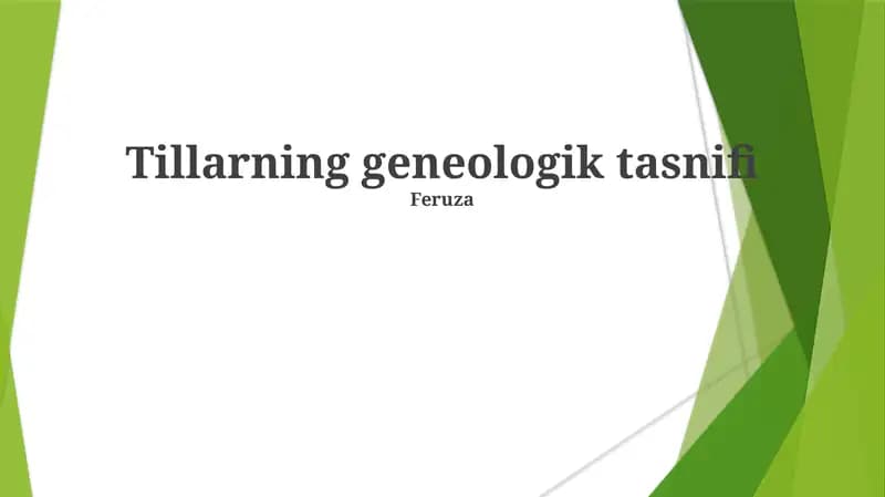 Tillarning geneologik tasnifi