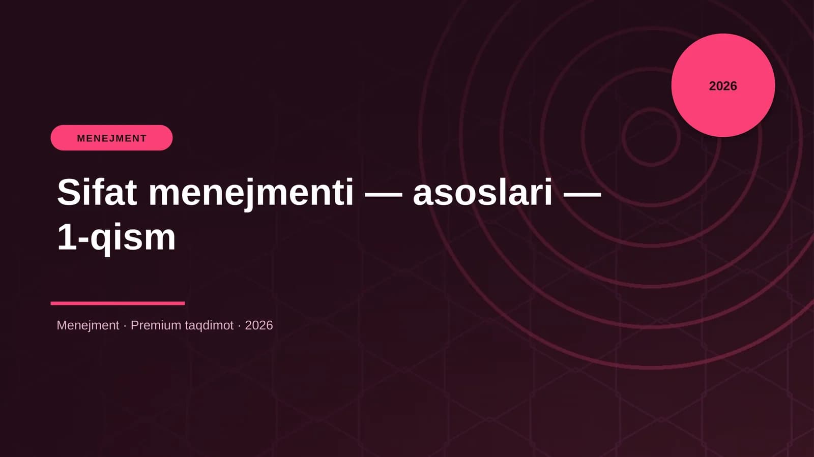 Sifat menejmenti — asoslari — 1-qism
