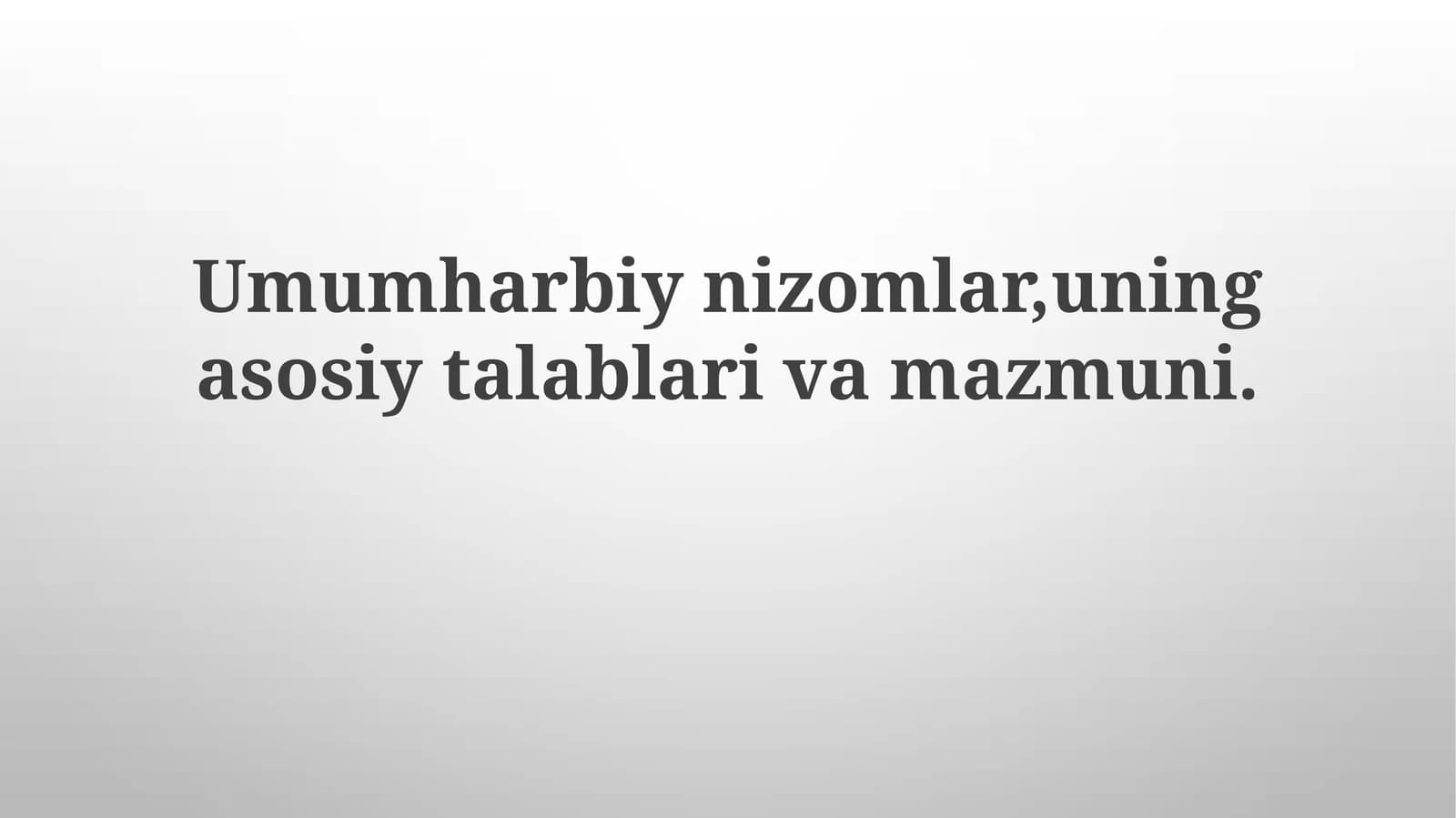 Harbiy Nizomlar