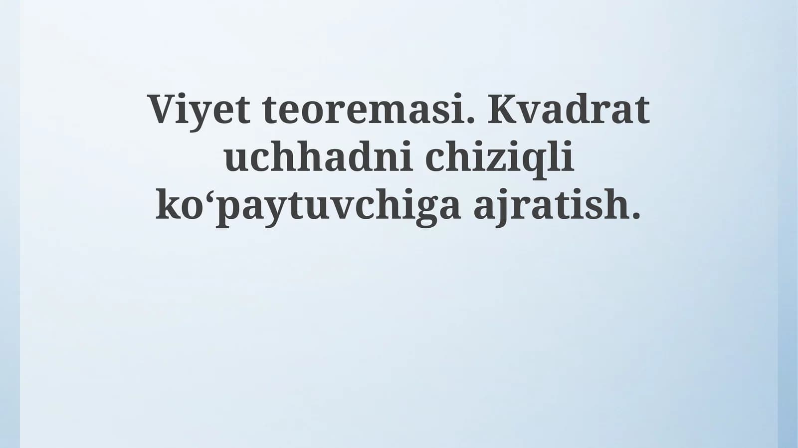 Viyet teoremasi