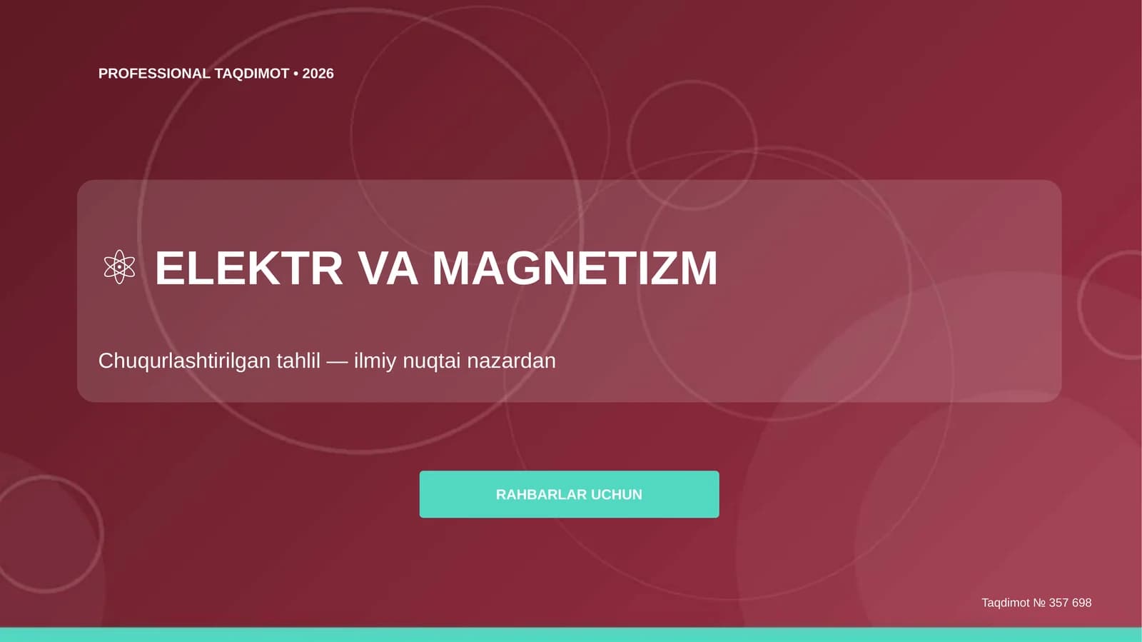 ELEKTR VA MAGNETIZM